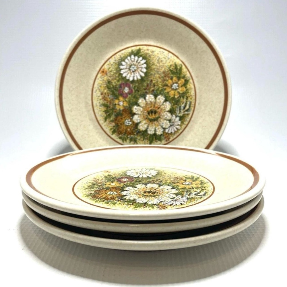 (4) TemperWare By Lenox Magic Garden Salad/Luncheon Plates 8" vintage EVC